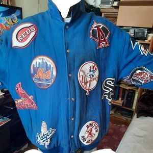 Royal blue Vintage reversable MLB all team coat